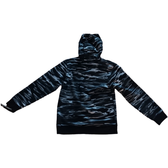 NWT ADIDAS HOODIE SWEATSHIRT PULLOVER CAMO BLACK SIZE LARGE 14-16 - Picture 3 of 6